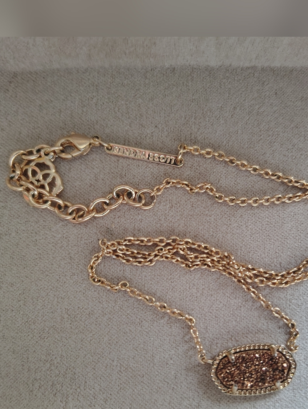 Kendra Scott Gold-tone Brown Druzy Elisa Necklace